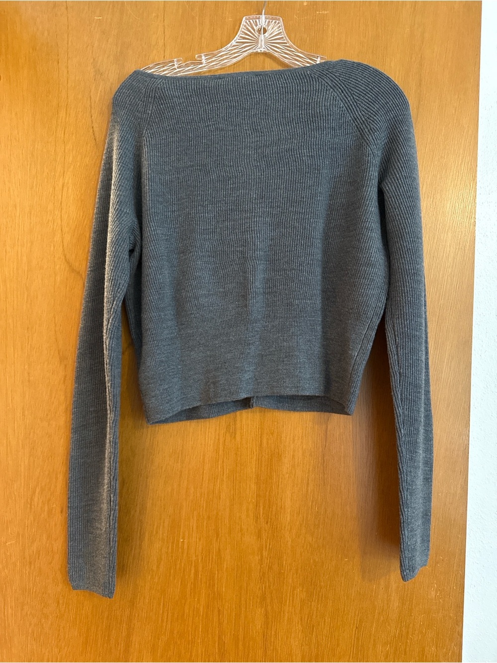 Reformation Charcoal Gray Ribbed Button-Front Cardigan - Picture 2 of 4